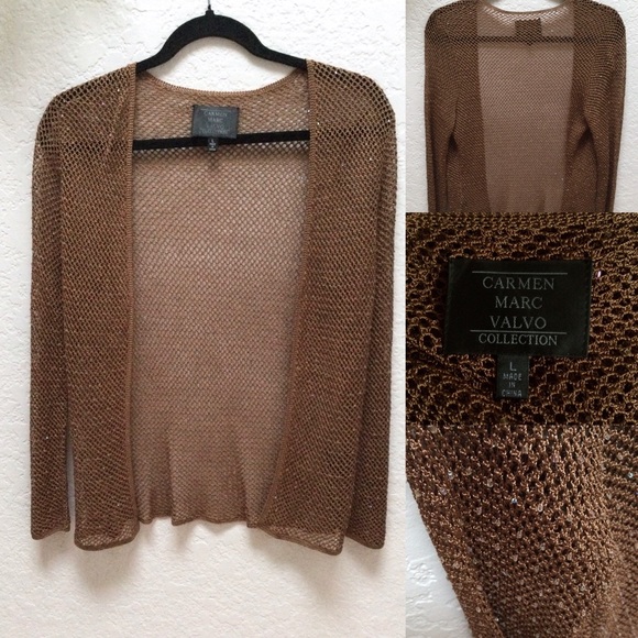 Carmen Marc Valvo Jackets & Blazers - NWOT Carmen Marc Valvo Collection Cardi Style Beaded Mesh Jacket